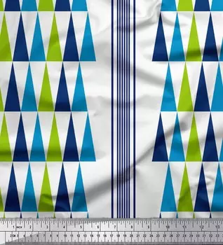 Ткань для рукоделия с принтом Soimoi Blue Japan Crepe Satin Ткань для рукоделия с принтом Pannahazar Jamdani на метр 42 дюйма 42 Inch Wide - Poly Crepe фиолетовый