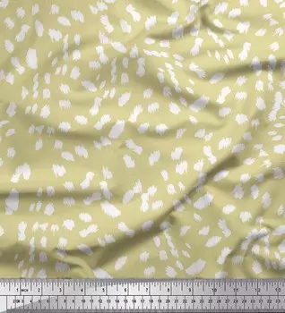 Ткань для рукоделия Soimoi из полиэстера с принтом из коровьей кожи бежевого цвета, 42 дюйма 42 Inch Wide - Poly Crepe бежевый