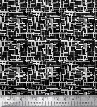 Ткань для рукоделия Soimoi Japan Crepe Satin Fabric с геометрическим принтом в виде рубашек на метр 42 дюйма 42 Inch Wide - Cotton Duck серый