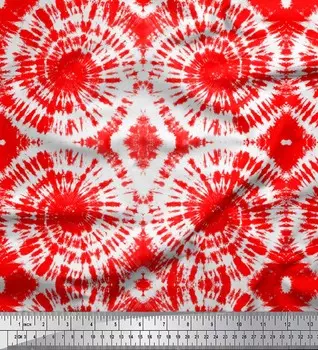 Ткань для рукоделия Soimoi оранжевого цвета из полиэстера с вихревым принтом и принтом тай-дай, 42 дюйма 42 Inch Wide - Poly Crepe оранжевый