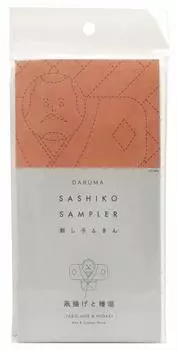 Ткань для сашико Yokota Daruma - предварительно напечатанный образец сашико - белый с инструкциями на английском языке (Белый коршун и кипарисовый забор)