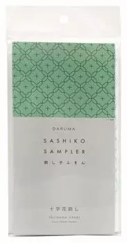 Ткань для сашико Yokota Daruma Ткань для сашико - предварительно напечатанный образец сашико - белый с инструкцией на английском языке внутри (Белая ДЖУДЖИХАНА)