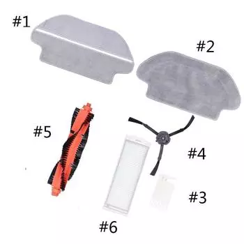 Ткань для швабры для Mijia MOP PRO Viomi V2 V3 SE, детали для пылесоса, аксессуары, боковые щетки для Mijia STYTJ02YM Side Brush-Black-1pc