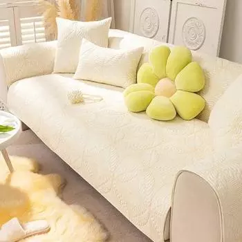 Ткань из чистого хлопка, диванная подушка, противоскользящая пылезащитная толстая стеганая спинка, полотенце, минимализм, домашний коврик для гостиной 70x70cm 1pcs