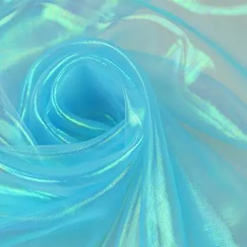 Ткань KINOKINO Organdy Aurora Plain Fabric Handmade Crafts Blue Ширина 150 см Длина (Небо приблизительно. приблизительно. 3m)