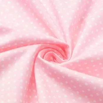 Ткань KIYOHARA Sheeting Dot Print, ширина 110 см, отрез 1 м, цвет розовый x белый (2,5 мм) приблизительно. Кол.П BF001-1