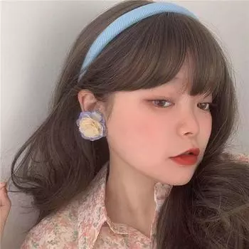 Ткань Модные украшения Женские серьги-цветы Серьги в корейском стиле Серьги-гвоздики для девочек Серьги-гвоздики розовый