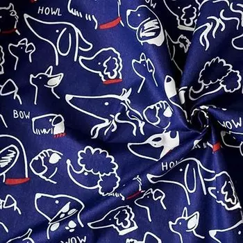 Ткань moonfarm Dog Cat Pattern из хлопка и полиэстера для поделок, 13 видов на выбор Длина около 1 м Ширина около 160 см Предварительно вырезанные собаки (Профиль