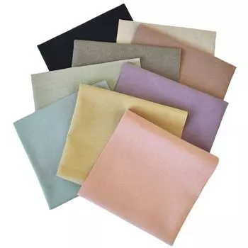 Ткань MYmama Half Linen 35 x 34 см, набор из 9 цветов, простая хлопковая льняная ткань Hagire, ткань прибл.. (Дымчатый набор)