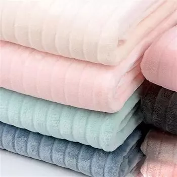 Ткань Одеяло Полосатая Утолщенная Однотонная Домашняя Одежда Двусторонняя Фланель Плюшевый Коралловый Флис 100*180cm