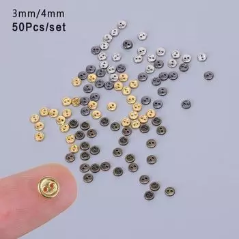 Ткань Одежда Ручная работа Аксессуары Одежда Швейная кукольная пуговица Швейные пуговицы Круглые пуговицы 4MM серебряный серый