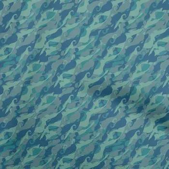 Ткань oneOone Cotton Flex Blue2, абстрактный швейный материал, ткань с принтом в ярдах, 40 дюймов 42 Inch Wide - Viscose Chiffon синий