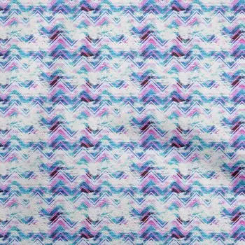 Ткань oneOone Cotton Flex Blue2 с абстрактным зигзагообразным шитьем. Ремесленные проекты. Тканевые принты в ярдах, 40 дюймов. 42 Inch Wide - Viscose Chiffon синий