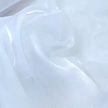 Ткань органза moonfarm Silk Style, 12 цветов на выбор, 1 м x 150 см, суперглянцевая, ручная работа, цветная, однотонная ткань (белый)