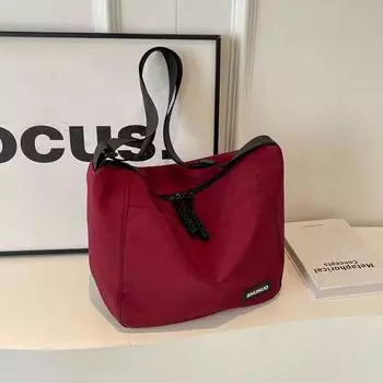 Ткань Оксфорд Простая повседневная маленькая квадратная сумка Подмышечная сумка Легкая сумка через плечо белый