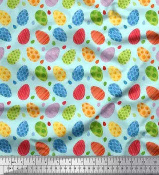 Ткань пасхи яйца ткани атласа Креп Соимои Японии печатает метражом 42 дюйма 42 Inch Wide - Poly Crepe синий
