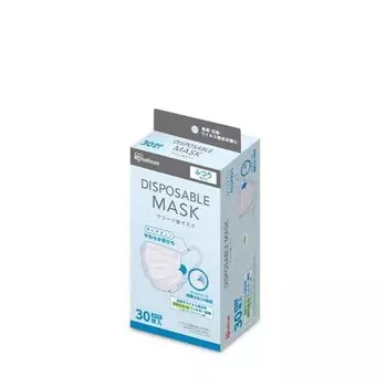 Ткань плиссированная 30 обычная одноразовая без ушей белая [Iris Ohyama] маска, нетканая маска, штук, размер, маска, боль, 20PN-30PM, белая,