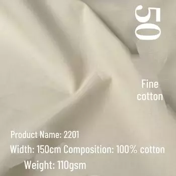 Ткань поплин из хлопка 50-й плотности, промытого песком, неэластичная, для пошива брюк в ностальгическом стиле на весну/лето Single Color Full Roll