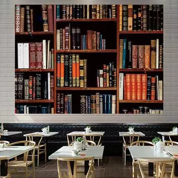 Ткань Ретро Книжная Полка Гобелен Настенный Гобелен Геометрия Хиппи Домашний Декор Комнаты Эстетическое Украшение 95X73cm