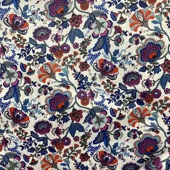 Ткань ручной работы, гобеленовая ткань, панельная ткань для штор, школьная сумка для обеда, ткань для рукоделия, чесаный хлопок, саржевое переплетение, цветочный узор, листья, 100%