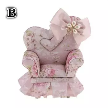 Ткань с цветочным принтом Дисплей для ювелирных изделий Диван и кресло и подставка-органайзер для комода Витрина Органайзер с зеркалом Упаковка для ювелирных изделий B