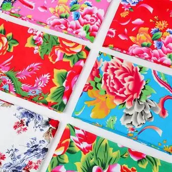 Ткань с цветочным принтом, северо-восточная традиционная лоскутная ткань с цветочным принтом, разноцветная хлопковая ткань для шитья, поделки своими руками C