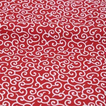 Ткань с узором «Арабески», хлопок, ширина 148 см, хлопок, японский узор, ткань с узором «Каракура» [moonfarm] 100% (Красный, 1м)