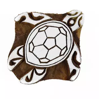 Ткань штемпеля черепахи индийская деревянная штемпелюет деревянный блок печатания декоративный Size - 3 x 2.6 Inches коричневый