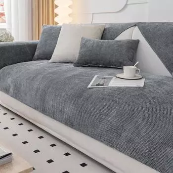 Ткань синель, чехол для дивана, полотенце, однотонный универсальный коврик для диванной подушки для гостиной, нескользящий диван, подушка, подлокотник, чехол на спинку 70x70cm зелёный