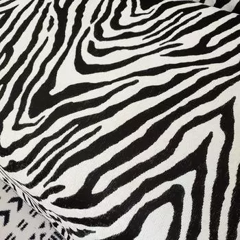 Ткань синель шириной 1,8 м с рисунком зебры, ткань синель, чехол для дивана, полотенце, черно-белый геометрический цветок No specification