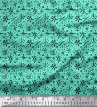 Ткань снежинки ткани сатинировки Креп Соимои Япония художественная печатает метражом 42 дюйма 42 Inch Wide - Poly Crepe светло-серый