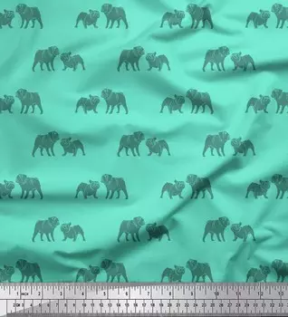 Ткань собаки быка ткани атласа Креп Соимои Японии печатает метражом 42 дюйма широким 42 Inch Wide - Poly Crepe розовый