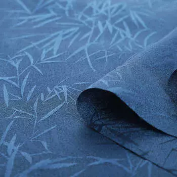 Ткань своими руками Яркий шелк Мягкий однотонный жаккард Ткань Бамбуковый лист Ретро 150*100cm