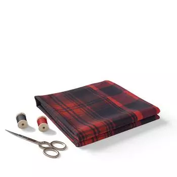 Ткань тартан из 100% хлопка, окрашенная в красно-черную пряжу – плотность 180 г/м, ширина 115 см, универсальная для одежды и обивки 1 Meter красный черный