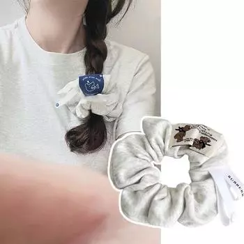 Ткань Толстая кишка резинки для волос мультфильм корейский стиль повязки для волос леди бежевый