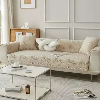 Ткань Вышитая Подушка для Дивана Хлопок Нескользящий Кожаный Чехол Для Дивана Чехол Four Seasons General Fabrics Чехол Для Диванной Подушки Полотенце 70*70cm