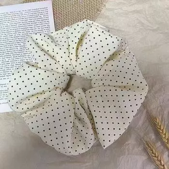 Ткань в горошек, объемная, диаметр 14 см, большая повязка на голову, повязка для завязывания, повязка для волос One Size