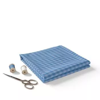 Ткань в клетку синего цвета премиум-класса Gingham | 100% хлопок, 240 г/м, окрашенная пряжей — идеально подходит для рубашек и обивки 1 Meter синий