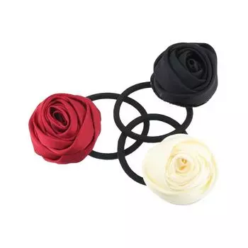 Ткань Женское Кольцо Для Волос Цветок Атласная Резинка Для Волос Темперамент Роза Волос Веревка Дамы