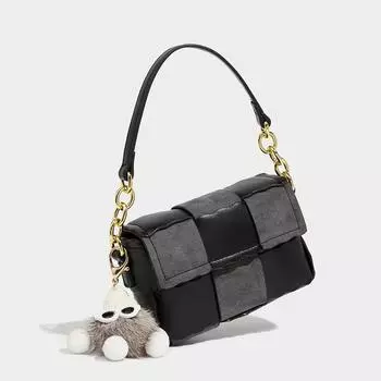 Тканая 2024 новая женская сумка-мессенджер с узором «бисквит» в стиле нишевой моды, универсальная, модная, высокого класса, на одно плечо