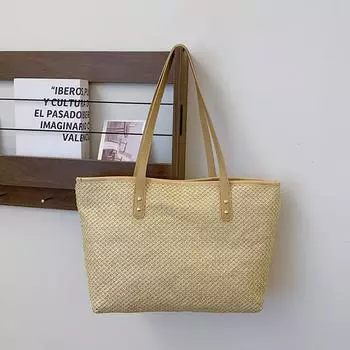 Тканая большая вместительная модная сумка, весенняя универсальная сумка через плечо и подмышку хаки