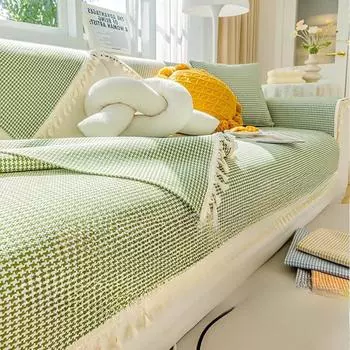 Тканая диванная подушка из хлопка и льна, универсальный простой чехол для дивана на четыре сезона, новый высококачественный чехол на спинку, полотенце 70*70cm