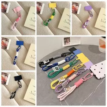 Тканая красочная веревка для ключей с зажимом Красочные ремешки на запястье Ручной ремешок для мобильного телефона зелёный