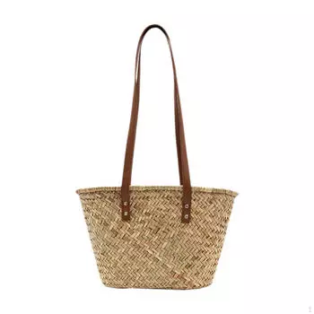 Тканая сумка с ручкой, сумка для покупок, плетеная для кемпинга, пляжа, женщин
