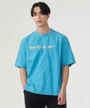 ТКАНАЯ ФУТБОЛКА REEBOK PRIMARY С БОЛЬШИМ ЛОГОТИПОМ, СИНЯЯ