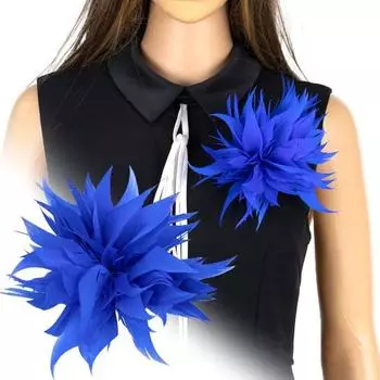 Тканевая брошь с цветком и перьями, декоративная булавка для одежды, костюм, шаль с лацканами, значок для шарфа, женские аксессуары для свадебной вечеринки