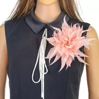 Тканевая брошь с цветком и перьями, декоративная булавка для одежды, костюм, шаль с лацканами, значок для шарфа, женские аксессуары для свадебной вечеринки