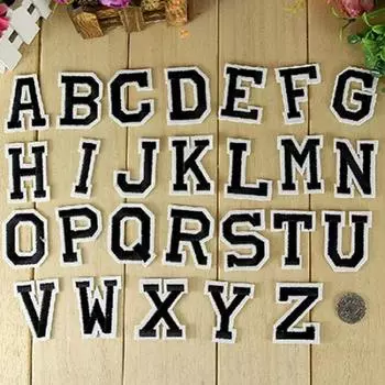 Тканевая буква А-Я, вышитый мотив, аппликация, утюг на заплатке, пришить одежду, наклейка «сделай сам» A