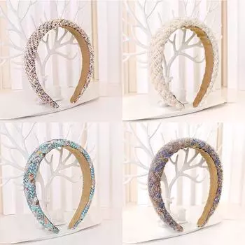 Тканевая губка для фиксации волос, ленты для волос, модная повязка на голову, заколка для волос, аксессуары, шерстяные 17*13cm чёрный