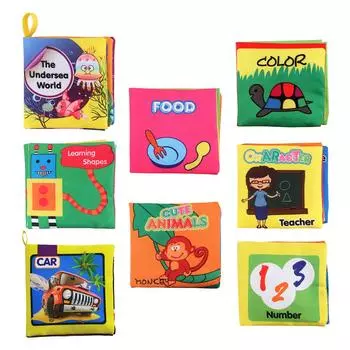 Тканевая книга Мягкие детские тканевые книги с шелестящим звуком Музыкальная игрушка Безопасная детская развивающая игрушка colour